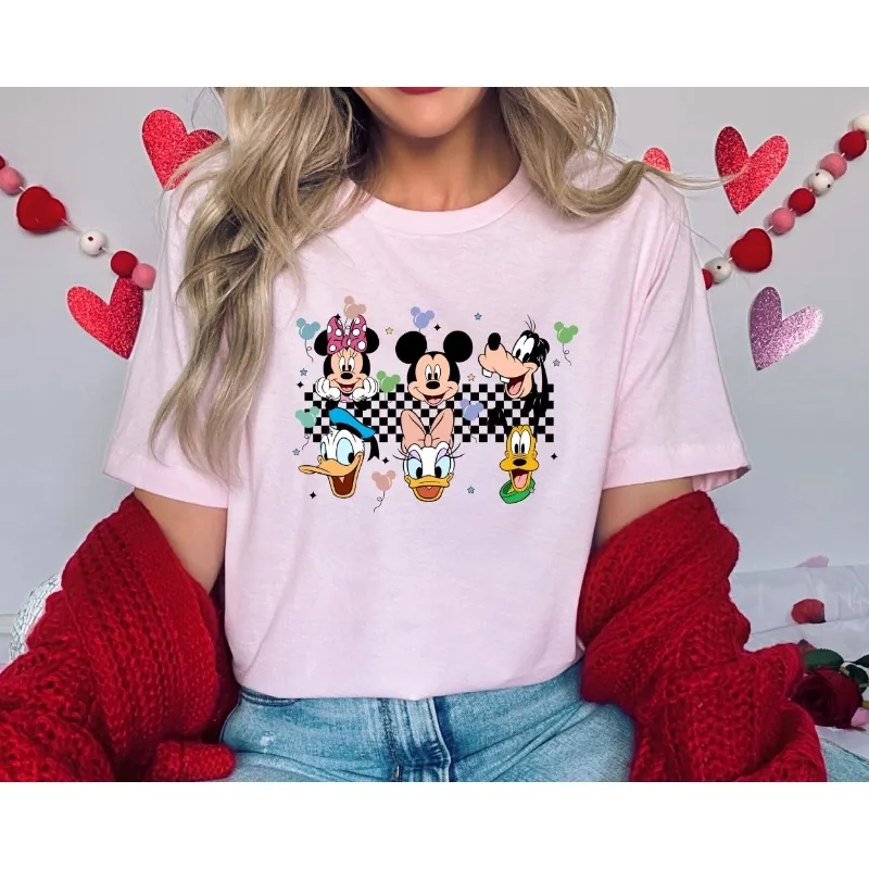 

2025 Summer Fashion Family Apparel Summer Y2k Women's T-shirt Disney 2025 Printed Women's Short Sleeve Comfortable Top T-shirt