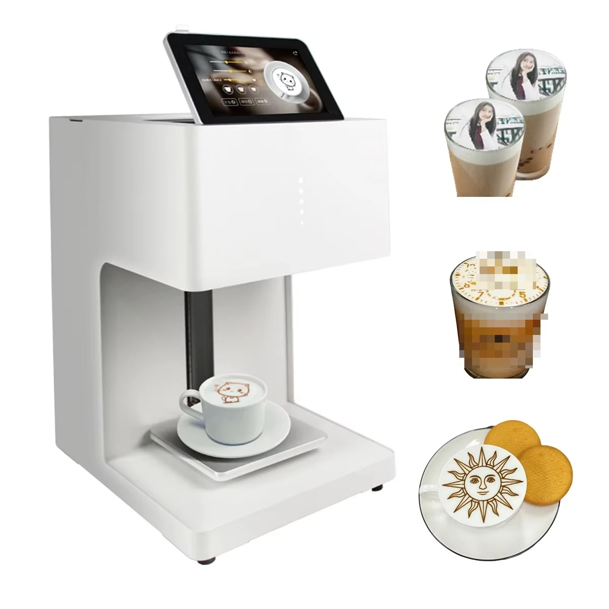 Selfie coffee printer with edible ink, cappuccino/latte/mocha full-color inkjet digital printer