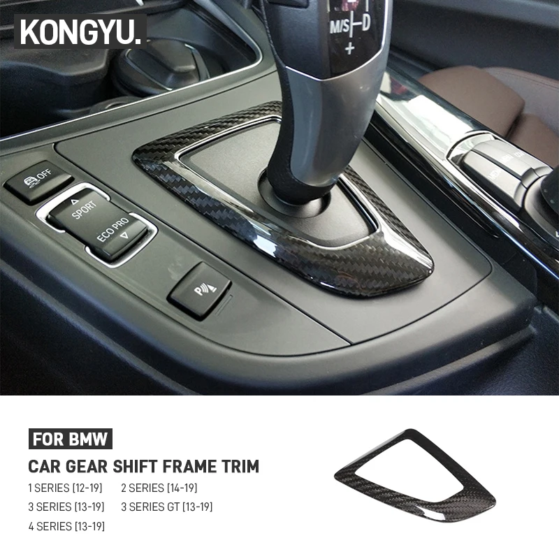 Car Shift Frame Gear Knob Cover Head Trim Carbon Fiber For BMW 1 2 3 4 Series F20 F21 F22 F23 F30 F31 3GT F34 F35 F32 F33 F36
