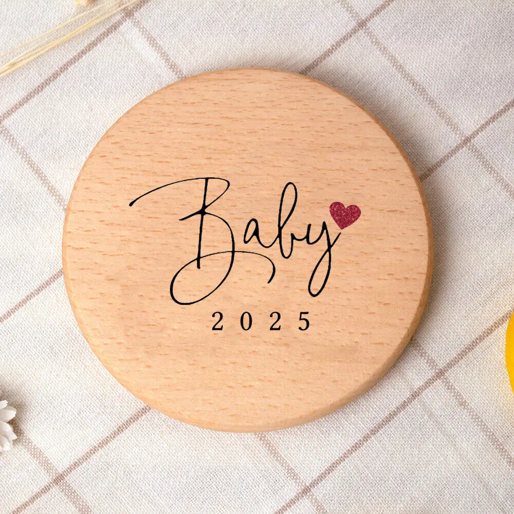 Baby 2025 Print Wooden Coasters New Baby Prop Sign Newbron Wooden Coasters Wooden Baby Birth Announcement  Infant Birth Gift