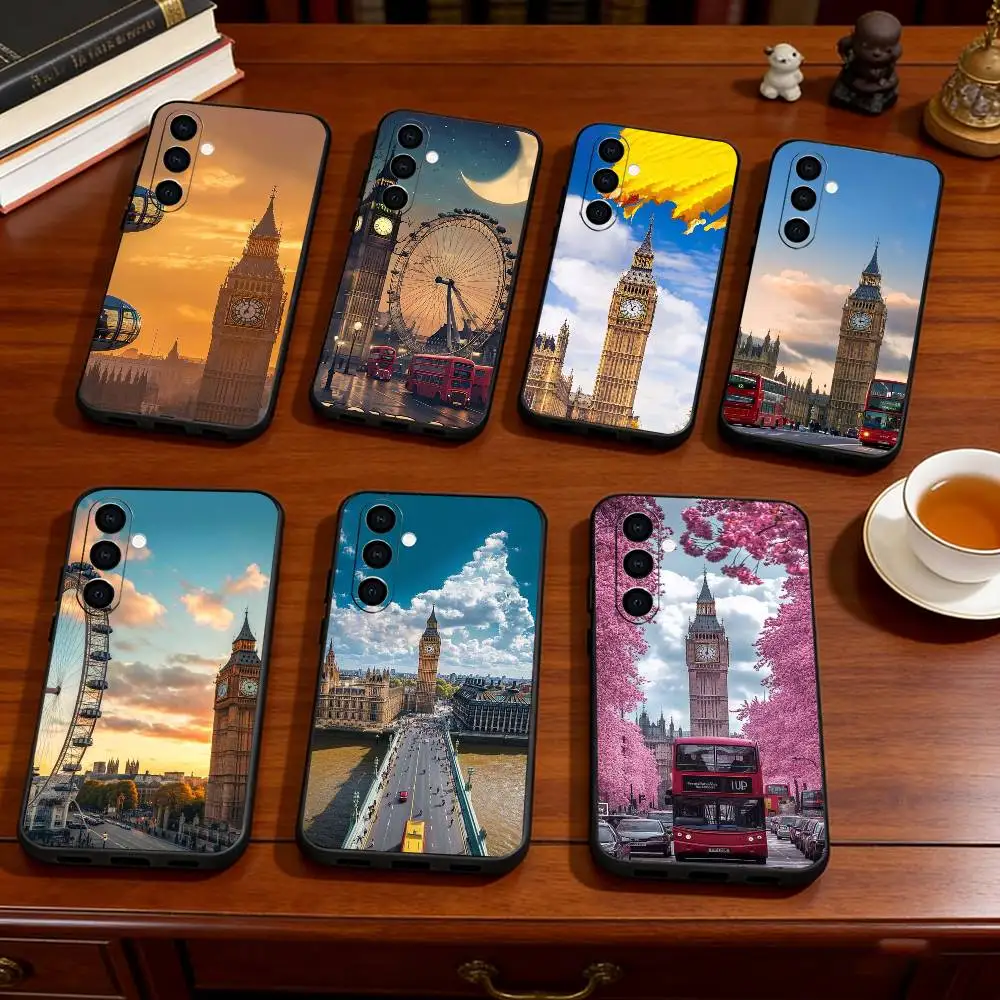Big Ben  Tower Bridge Phone Case For Samsung Galaxy A73,A72,A71,A70,A53,A52,A51,Others Soft Black Cover