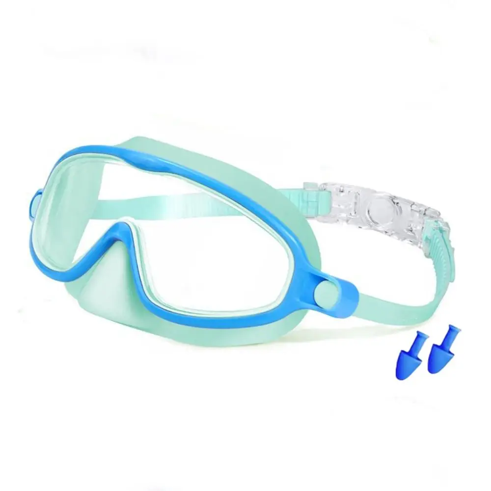 No Leak Wide View Kids Swimming Glasses Nose Cover Anti-Fog Toddlers Diving Glasses Silicone UV400 Swimming Eyewear Aged 3-15 view 4