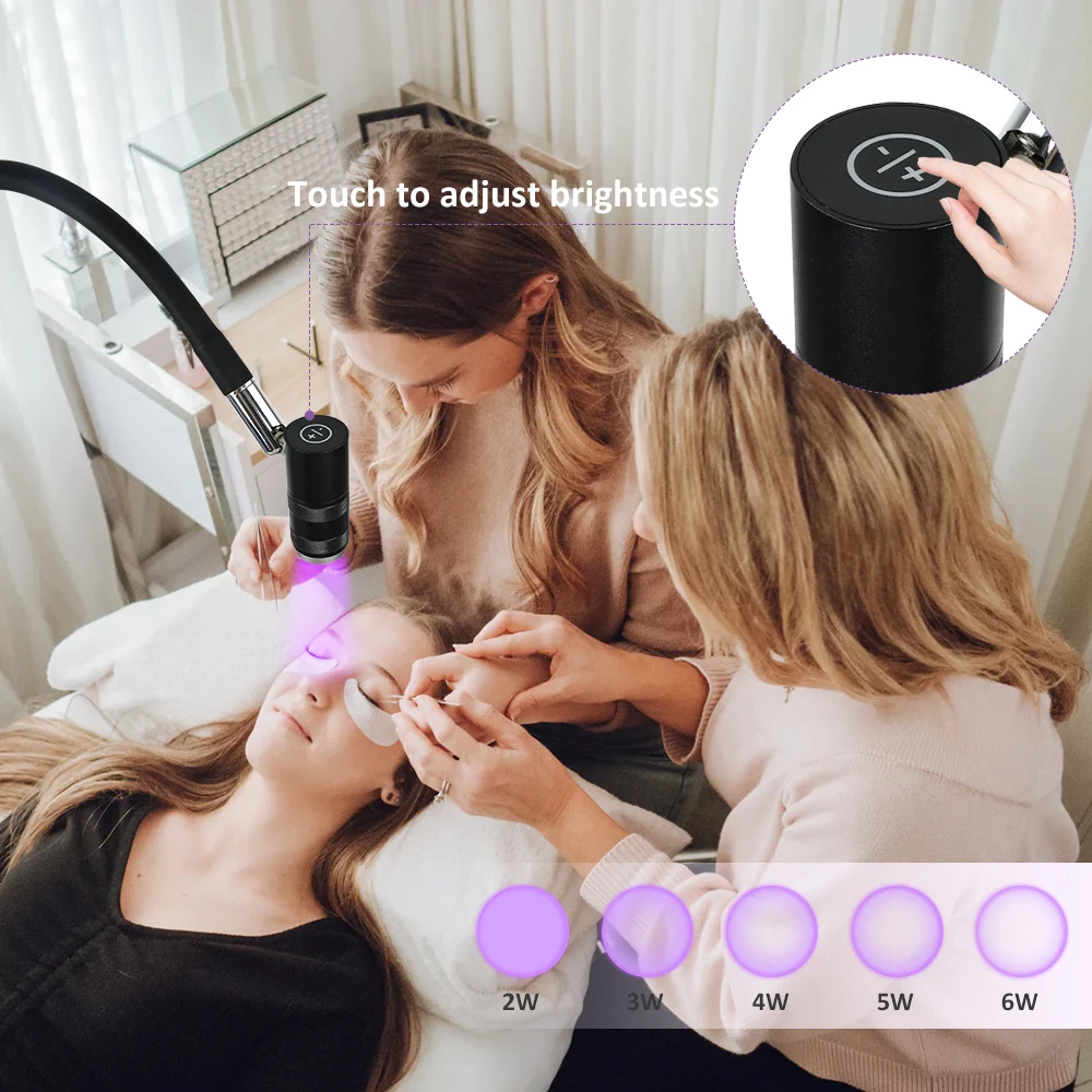 6W UV Lash Light Wimpernlampe für Wimpernverlängerungen Boden UV Gel Nagellicht mit Fußpedalkontrolle UV Nail Cure Wimpernlicht – Detail 3