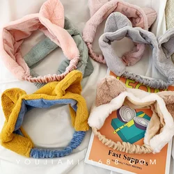 Soft Cat Hairband Facial Mask Hair Band Cute Tie Cartoon Coral Fleece Baby Girl Women Hair Bands Wash Face Hair Band