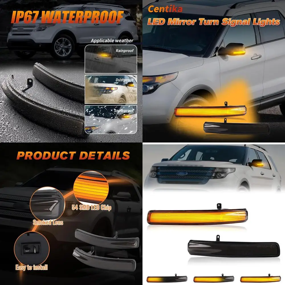 

Smoked Lens Sequential LED Side Mirror Turn Signals for 2011-2019 Ford Explorer, Dynamic Blinker Lights, Set of 2 (Driver & Pass