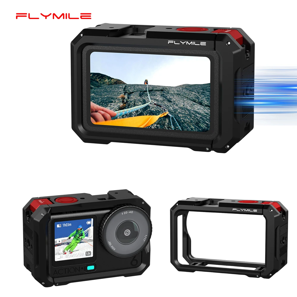 

Защитный магнитный корпус Flymile Action 6 из алюминиевого сплава с креплением Cold Shoe для DJI Osmo Action 6, аксессуары для видеосъемки