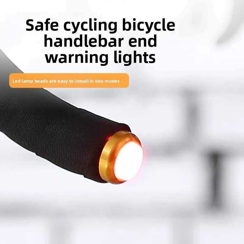 Bicycle Aluminum Alloy Handle Plug Light, Mountain Bike Handlebar Light Plug Light, Bicycle Riding Warning Light Turn Signal