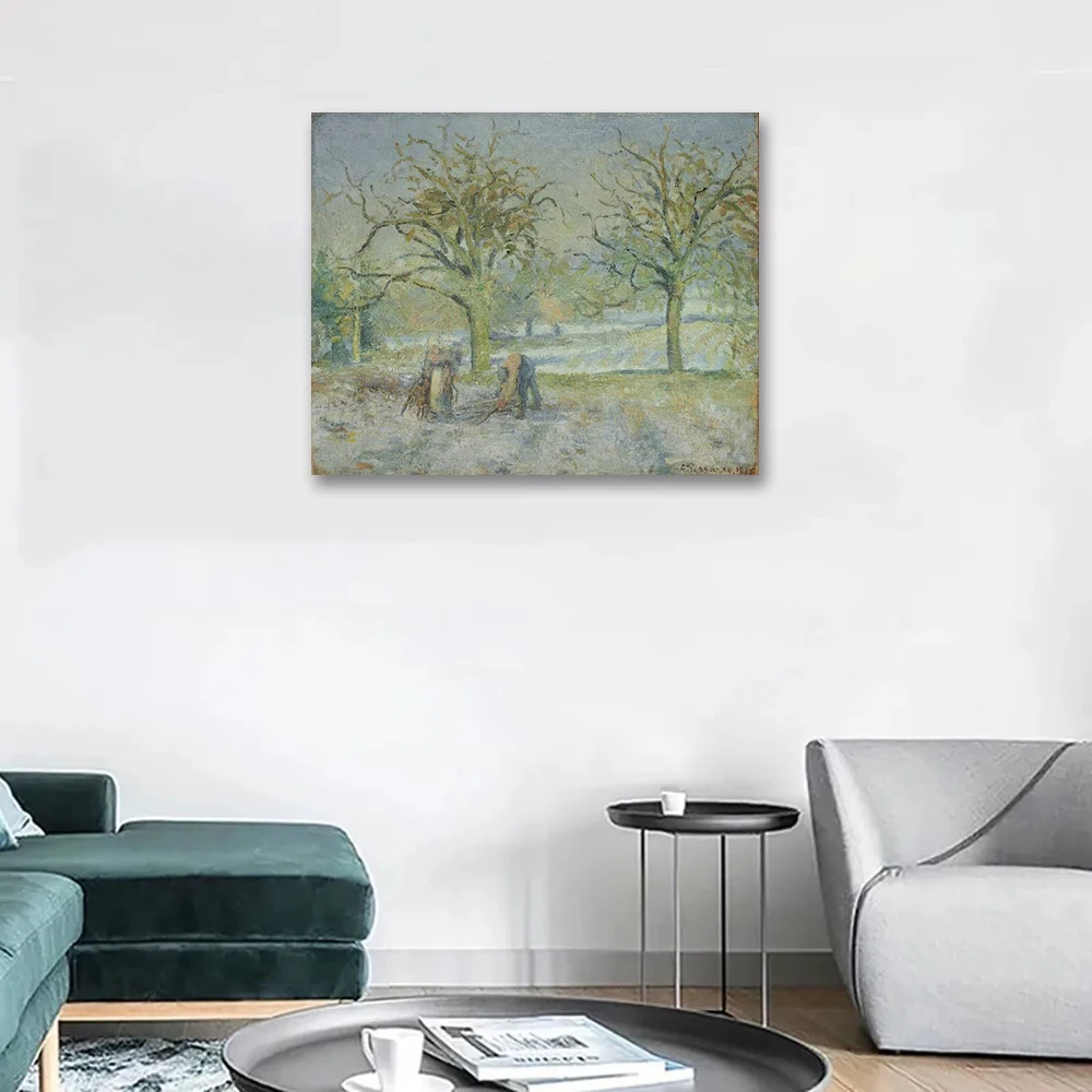 Camille Pissarro《Paysage d’Hiver 》Famous Painting Giclee Print On Canvas Landscape Canvas Wall Art for Living Room