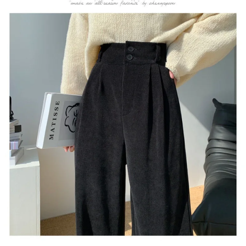 FL Women's Female Classic Korean High Waist Sweatpants Women Slim Fit Comfortable Trousers Girls Straight Leg Thin Casual Pants