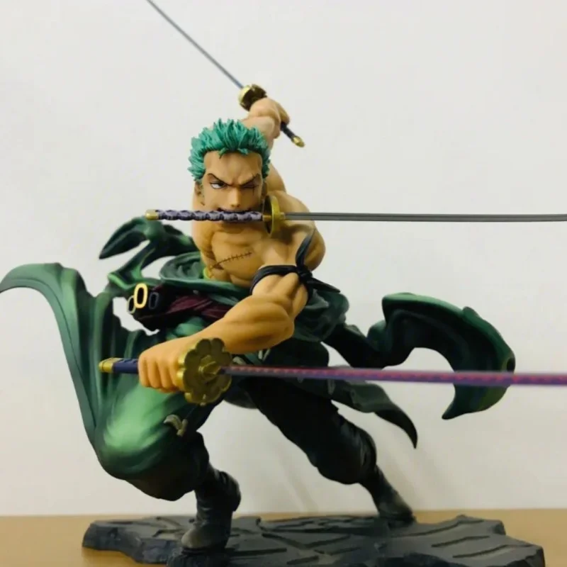 One Piece Handheld Solo Small Ornament Three Thousand World Anime Peripheral Male Birthday Gift Three Knife Flow One Piece Model view 5