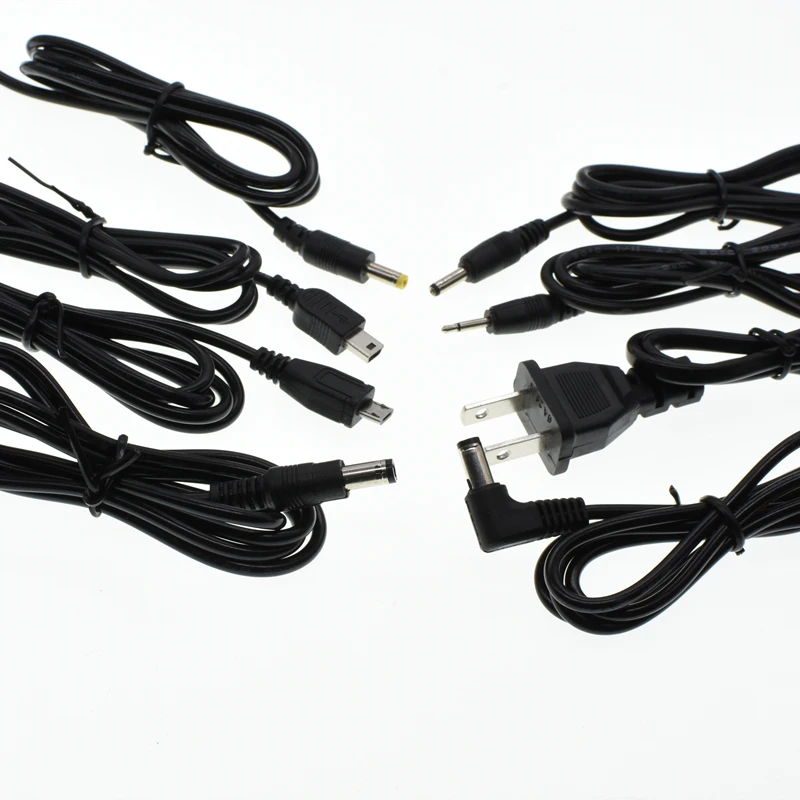 1pc Adapter Output Power Cord DC Male Plug Cable 2.5*0.7/3.5*1.35/4.0*1.7/5.5*2.1mm  with 100cm Cable