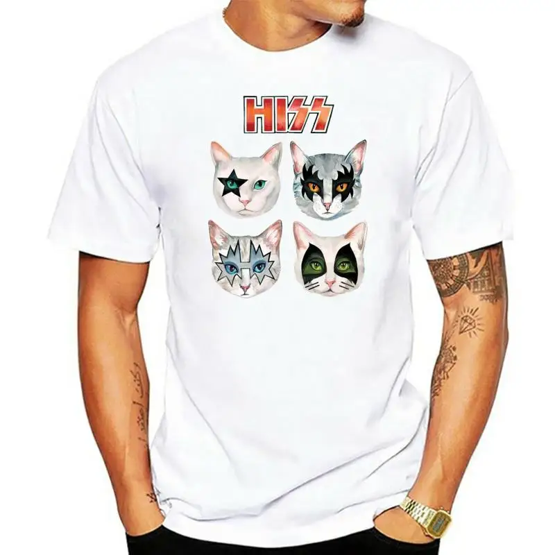 NEW 1239-HISS Hardrock Parody Meow KISS band T Shirt Size S-5XL(1)