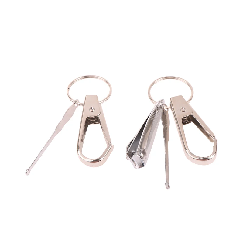 Keychain de Metal Portátil com Earpick, Tesoura De Unhas, Chaveiro Pingente, Ferramentas De Limpeza De Orelha Doméstica, Jóias DIY, Cintura Pendurada, Decoração Do Carro