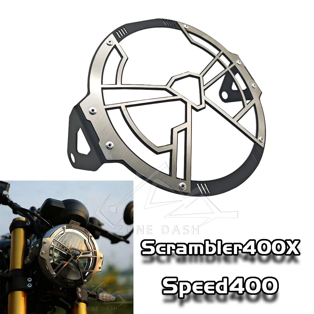 Motorcycle Headlight Protector Headlight Grid Grille Light Cover For Speed 400 Scrambler400X 24-25 Scrambler 400X Fit Speed400