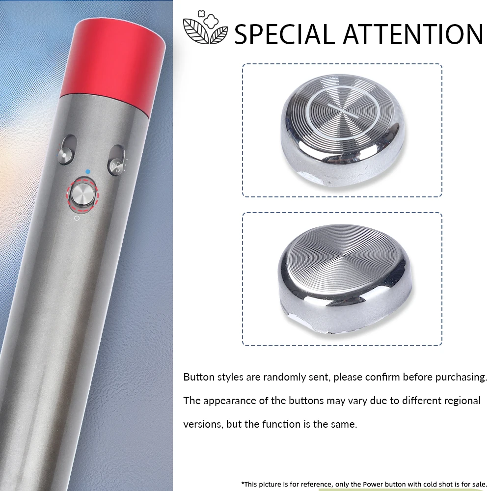 زر الطاقة مع لقطة الباردة ل دايسون airالتفاف ، مصفف الشعر ، التبديل وإيقاف المنزلق ، استبدال الملحقات