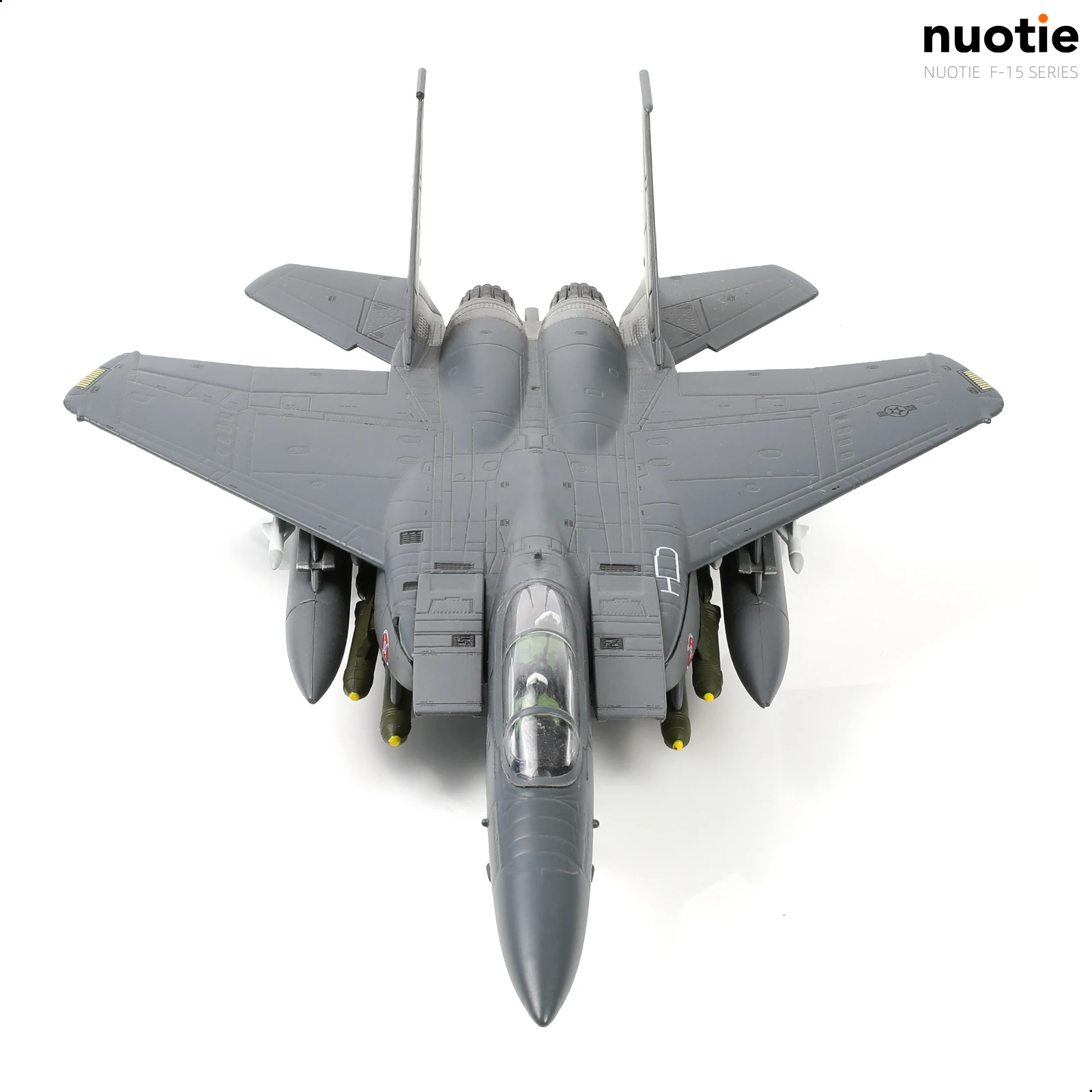 

Модель истребителя NUOTIE 1:100 F-15 Eagle ВВС США из литого сплава с подставкой и комплектом для сборки для коллекционеров
