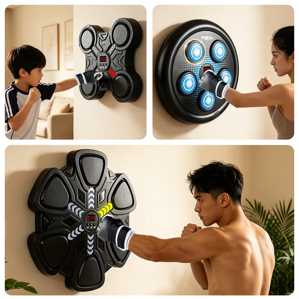 Children Indoor Reaction Fist Target Bluetooth Music Box Machine Adult Parent-Child Interaction Home Fitness Boxing Wall Targets