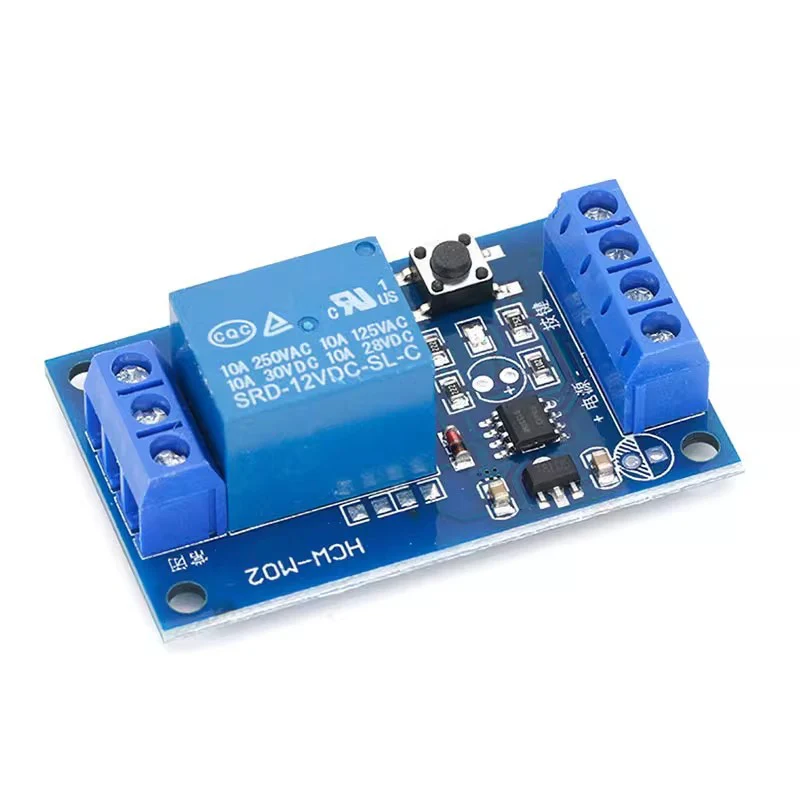 1PCS Single Key Bistable Relay Module 12V Car Modification Switch One-Key Start-Stop Self-Locking