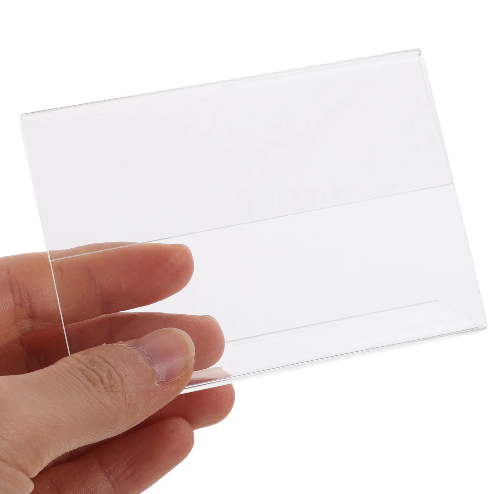 5Pcs Wear-Resistant Professional Price Display Stand Transparent Table Sign Holder for Fruit Shop Store Supermarket Food Sign