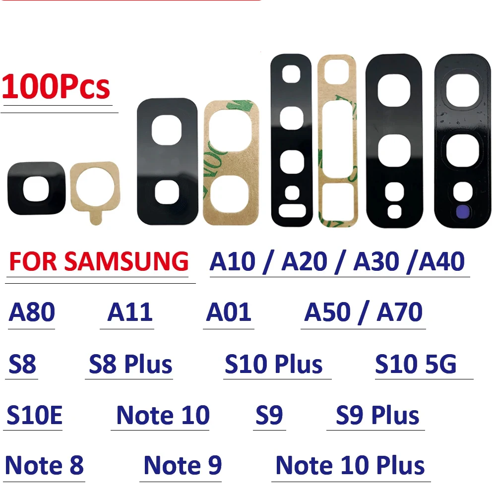 100Pcs，NEW Rear Back Camera Glass Lens Glue For Samsung A10 A20 A30 A40 A50 A70 A80 A11 A01 Note 8 9 10 Plus S8 S9 S10 5G