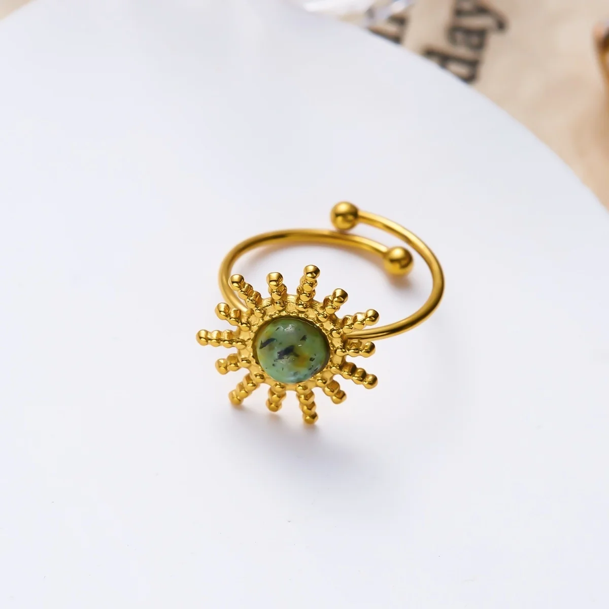 Retro-Tigeraugen-Naturstein-Oval-Sonnenringe, stapelbar, für Damen und Herren, Edelstahl, Zirkonia, Wickelring, Streifen-Fingerring, Schmuck – Detail 18
