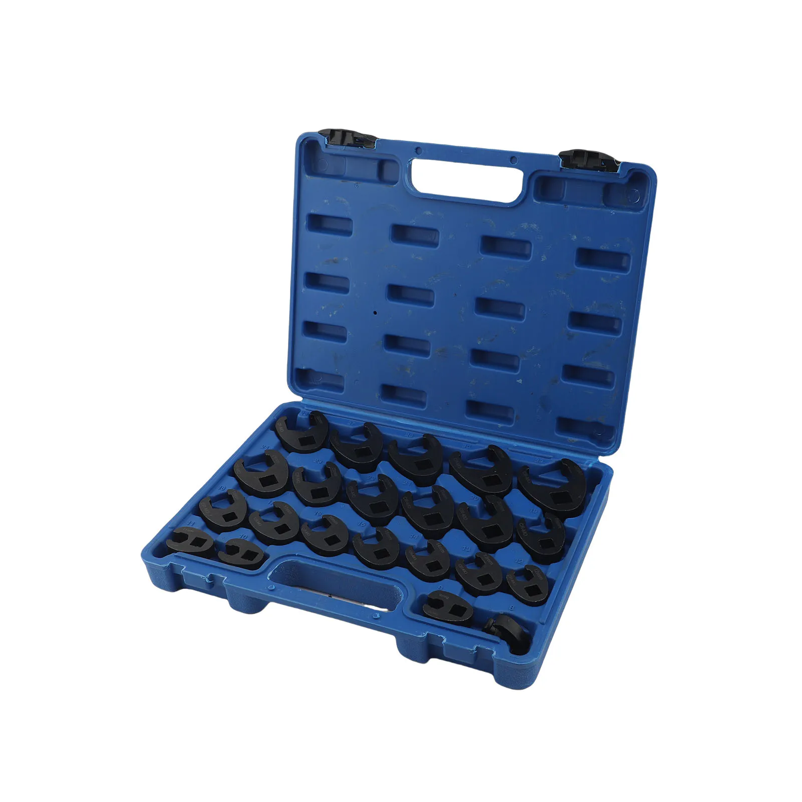 22 Pcs Crows Foot Wrench Set 8-32mm Carbon Steel Flare Nut Crowfoot Wrench with Storage Box for Narrow Space