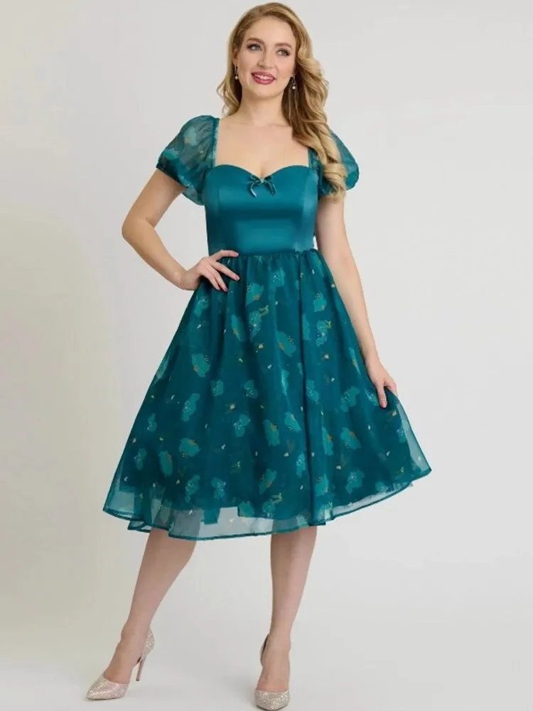 المرأة الربيع الصيف دبوس حتى فستان الحفلات عادية 2026 ريترو رداء 60s 50s خمر روكابيلي 1960s 1950s فستان محكم من عند الصدر ويتدلى بشكل واسع Vestidos #4