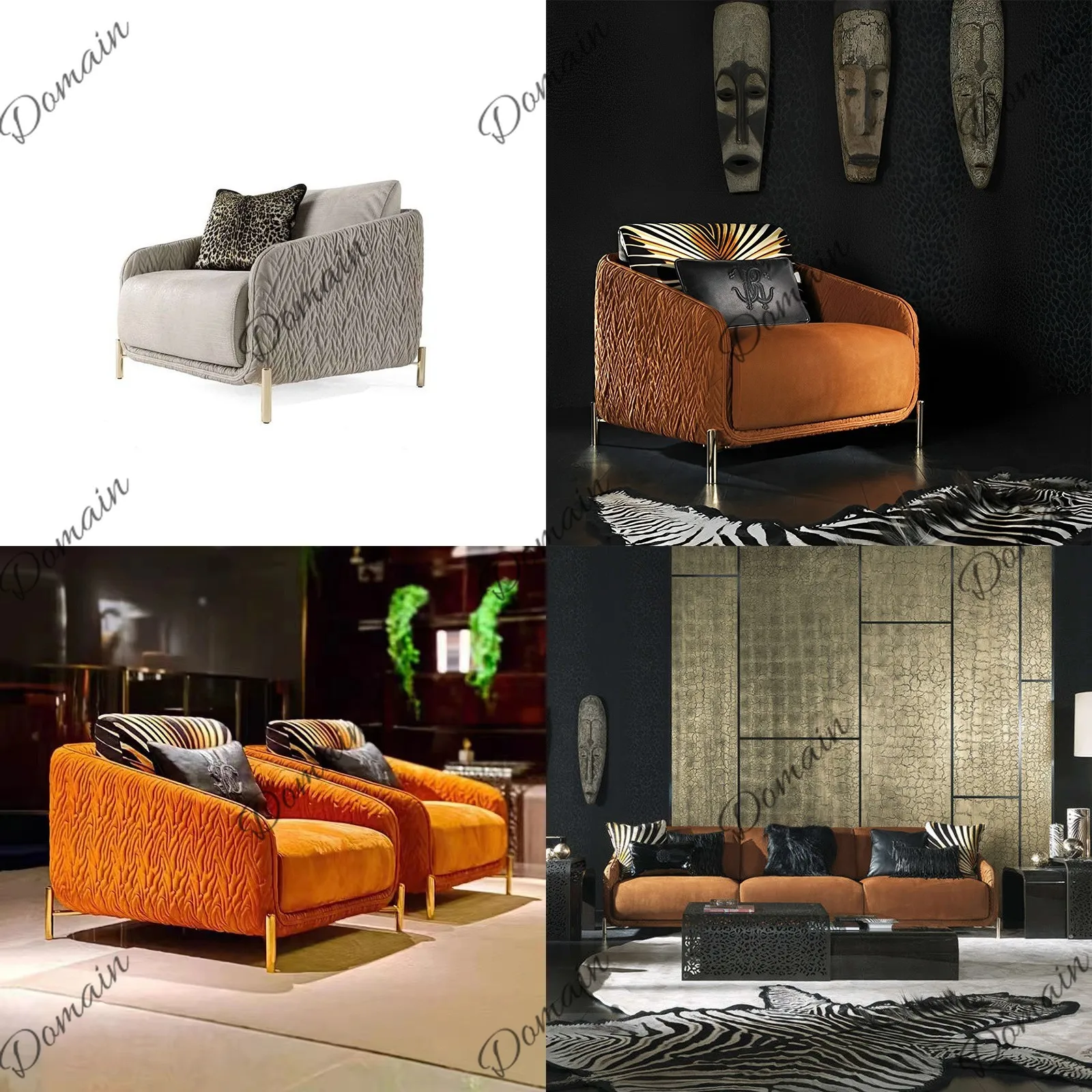 Italian light luxury designer sofa chair simple modern villa living room home sofa