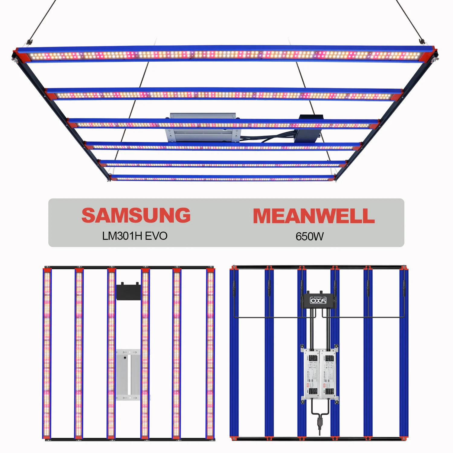 الطيف الكامل 650 واط LED مصباح نمو النبات LM301H EVO الأشعة فوق البنفسجية عكس الضوء LED مصباح نمو النبات