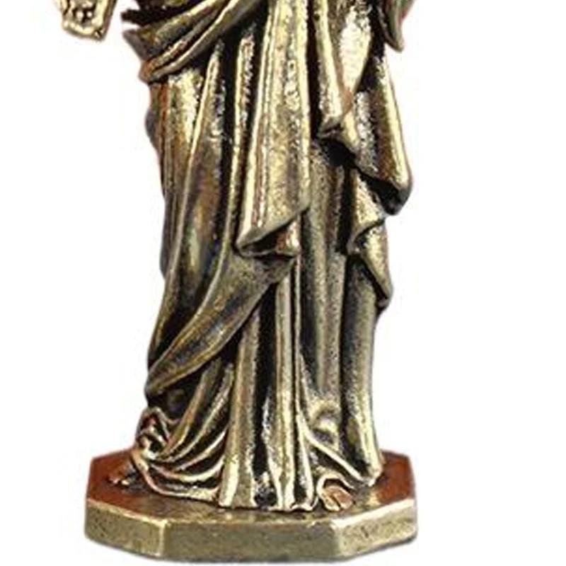 Vintage Style Desktop Decor Artwork Small Copper Figurine Home Ornament Handmade Brass God Statue Creative Cross Border Craft