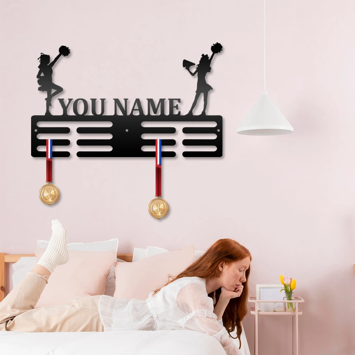 

1pc Medal-hook cheerleaders funny Customized Name Hooks Iron Art ​Metal Rack For Corridor Foyer