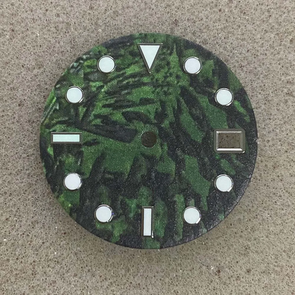 

NH35 Dial 28.5mm Green Luminous Watch Dial for NH35 4R36A Movement Single Calendar Watch Face Accessories