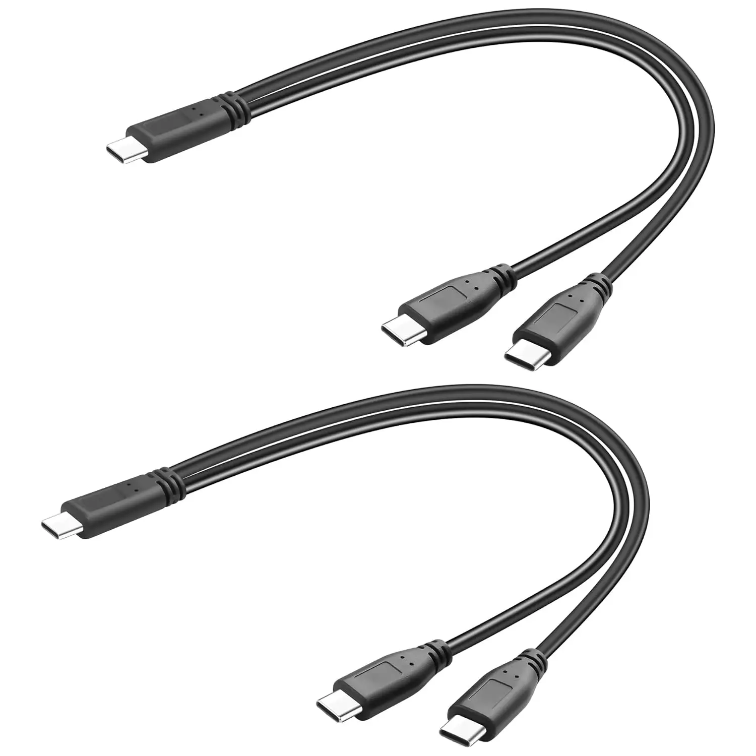 2pcs USB Type C Male to Dual 2 USB Type C Male 2 in 1 Splitter Y Charger Charge Connector Adapter Cable Only for Charging Tablet