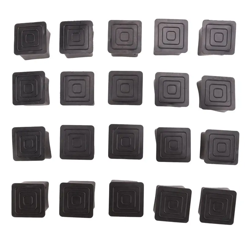 N96R 20Pcs Square Chair Table Leg Foot Rubber Covers Protectors 25Mm X 25Mm