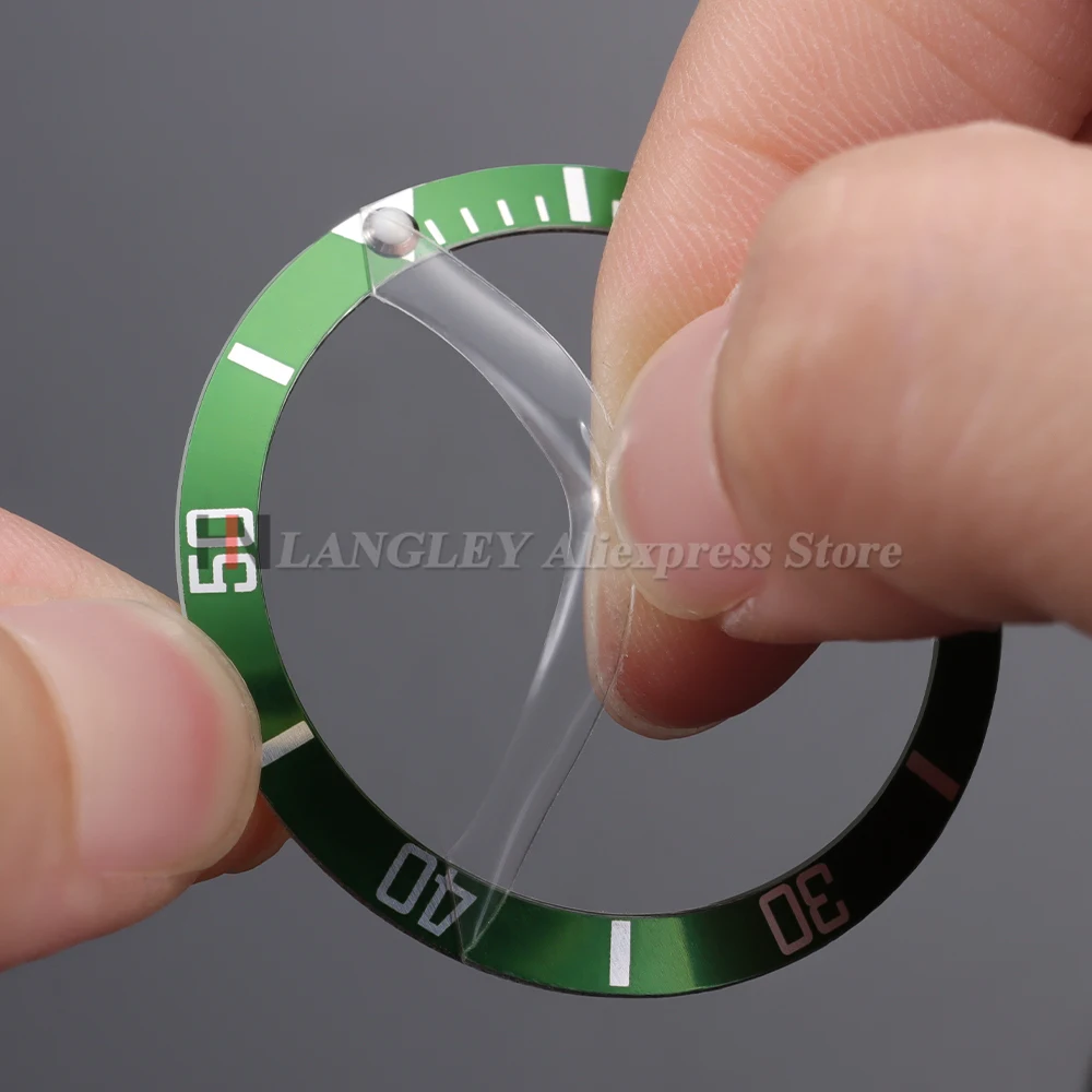 37.5mm Aluminium Ceramic Watch Bezel Insert Ring for Rolex Watch Case Alloy Insert Ring Slope GMT Diving Watch Part Accessories