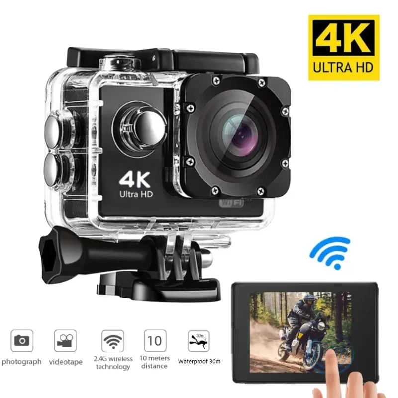 Action Camera Ultra HD 4K/30fps WiFi 2.0-inch 170D Underwater Waterproof Helmet Video Recording Cycling skiing Cameras Sport Cam