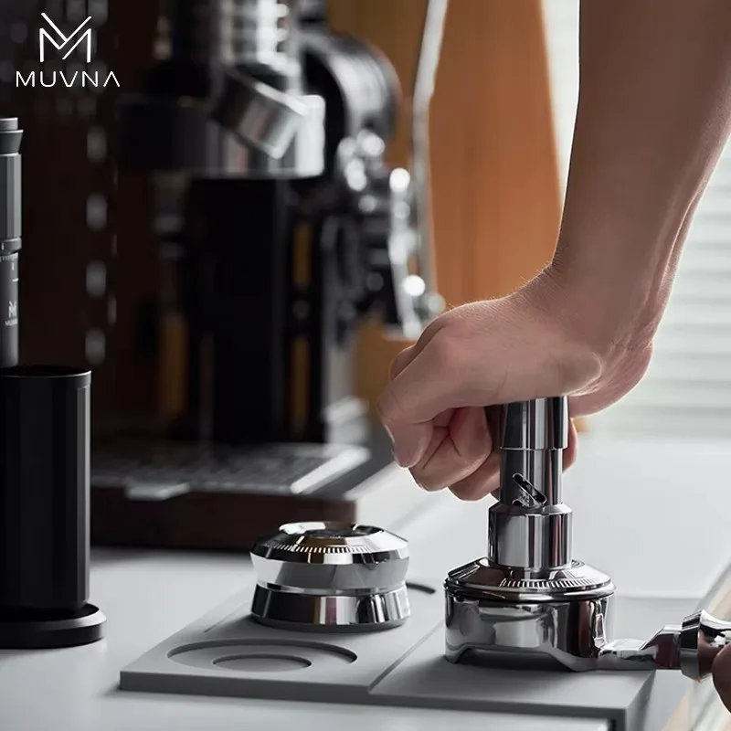 MUVNA TITAN 30LBS Coffee Tamper Coffee Distributor with Self Leveling Tamper 4 Spring Calibrated 51/53/58mm,Barista Accessories