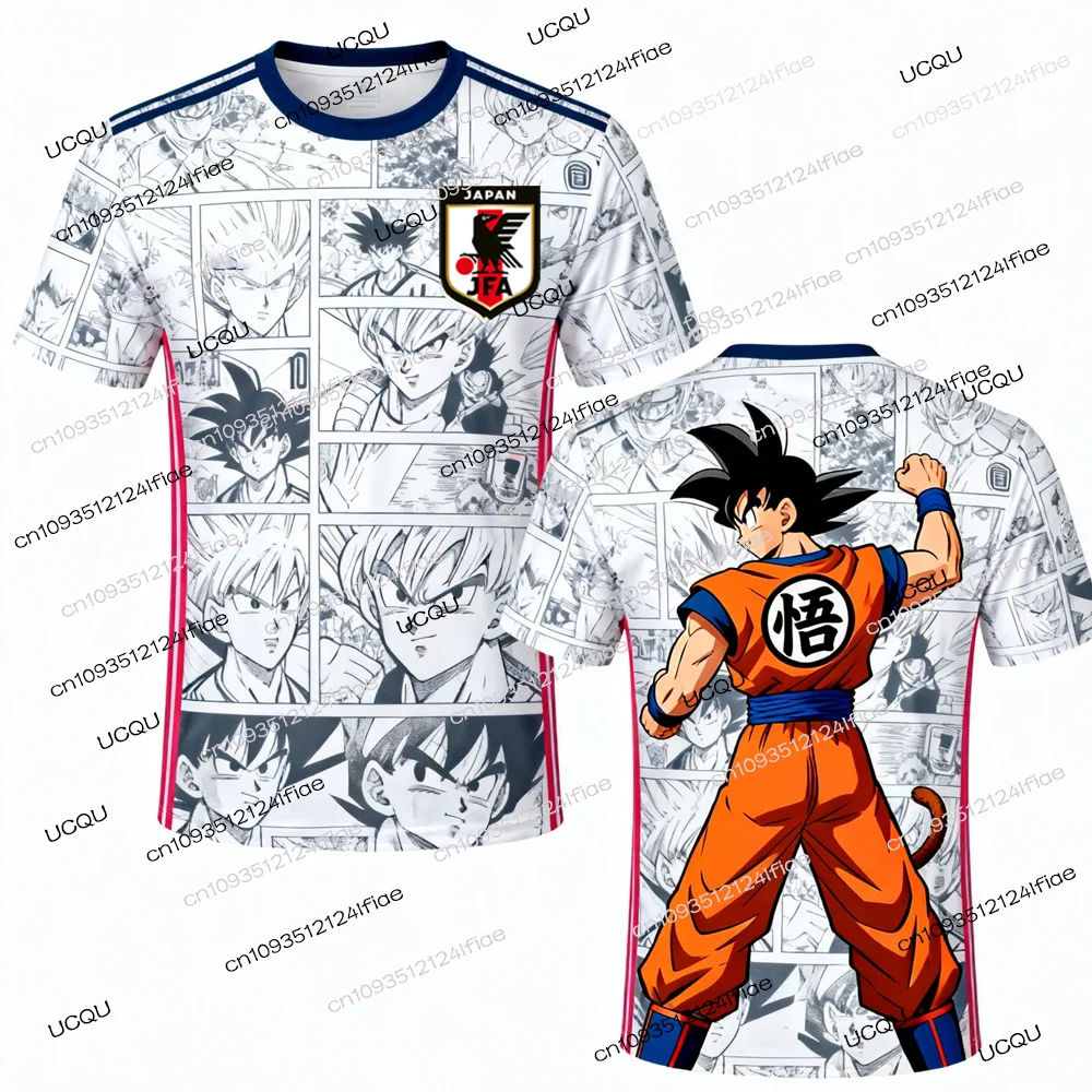 2026 japoneses nuevos Anime Dragon Ball Z edición especial camiseta de fútbol para niños Goku Camiseta estampada 3D traje de Entrenamiento de fútbol para hombres