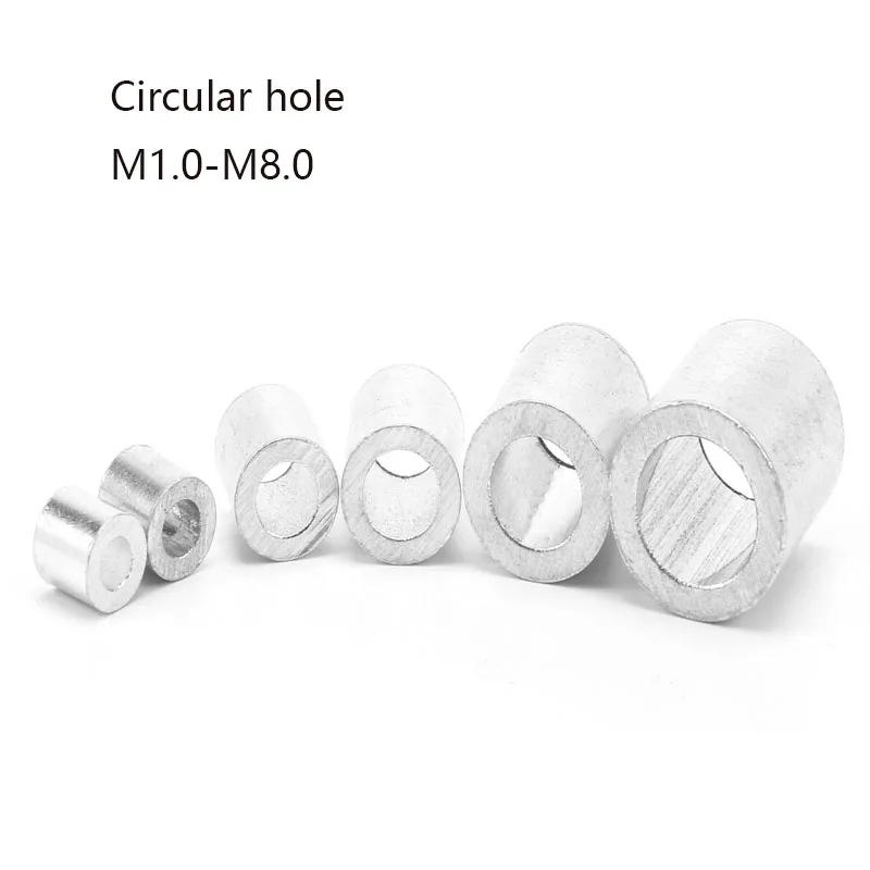 5-500pcs Wire Rope Fixed Aluminum Sleeve Pressed Oval Aluminum Clip Connector Lock Circle 1/1.2/1.5/2/2.5~12mm Al Fixed Buckles