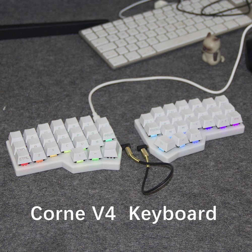 

Комплект клавиатуры Corne V4, программируемая эргономичная разделенная клавиатура, игровая проводная RGB с горячей заменой, серая шерсть V4 для клавиатуры программного обеспечения VIAL
