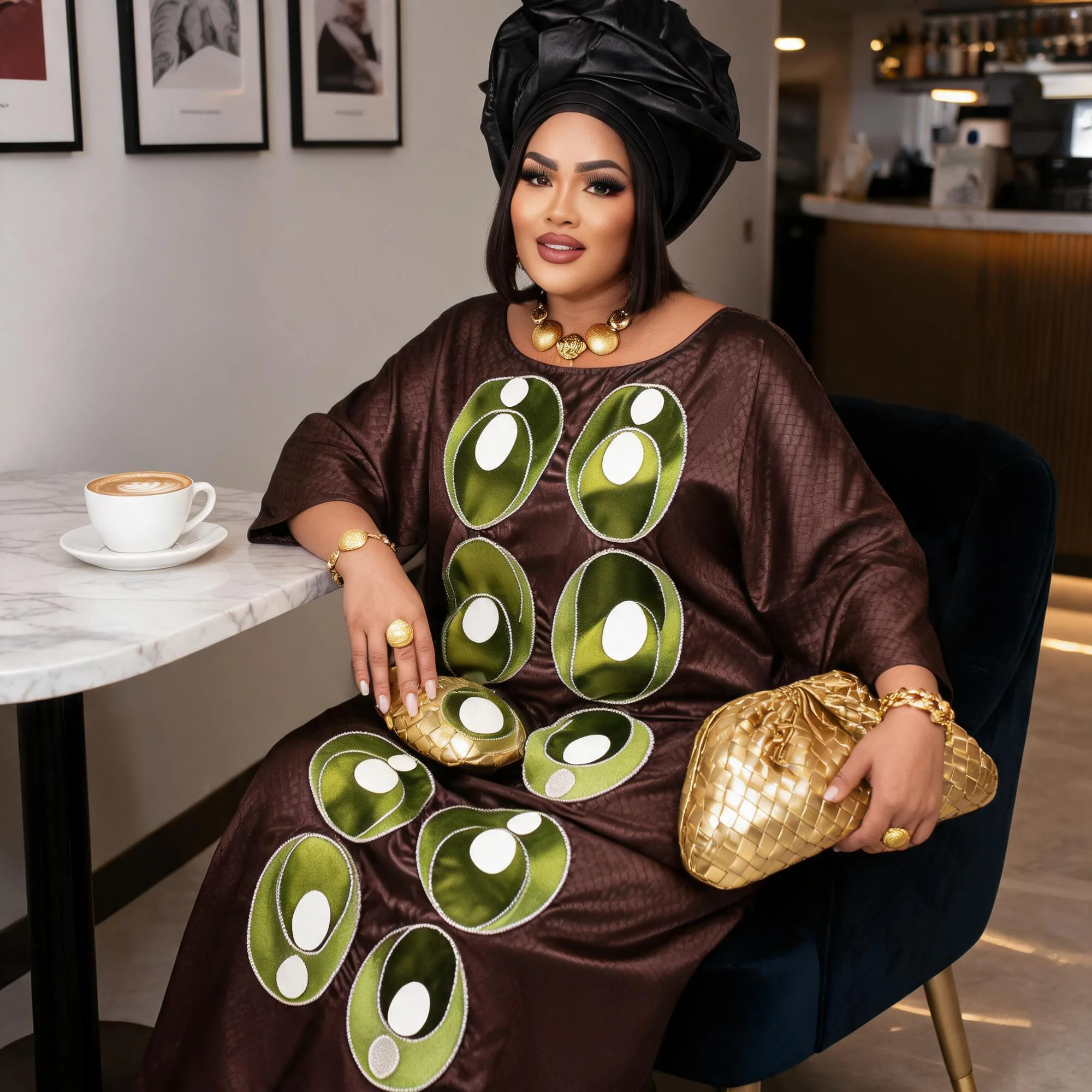 African Dresses For Women Luxury Boubou Material Rich Embroidery Design
