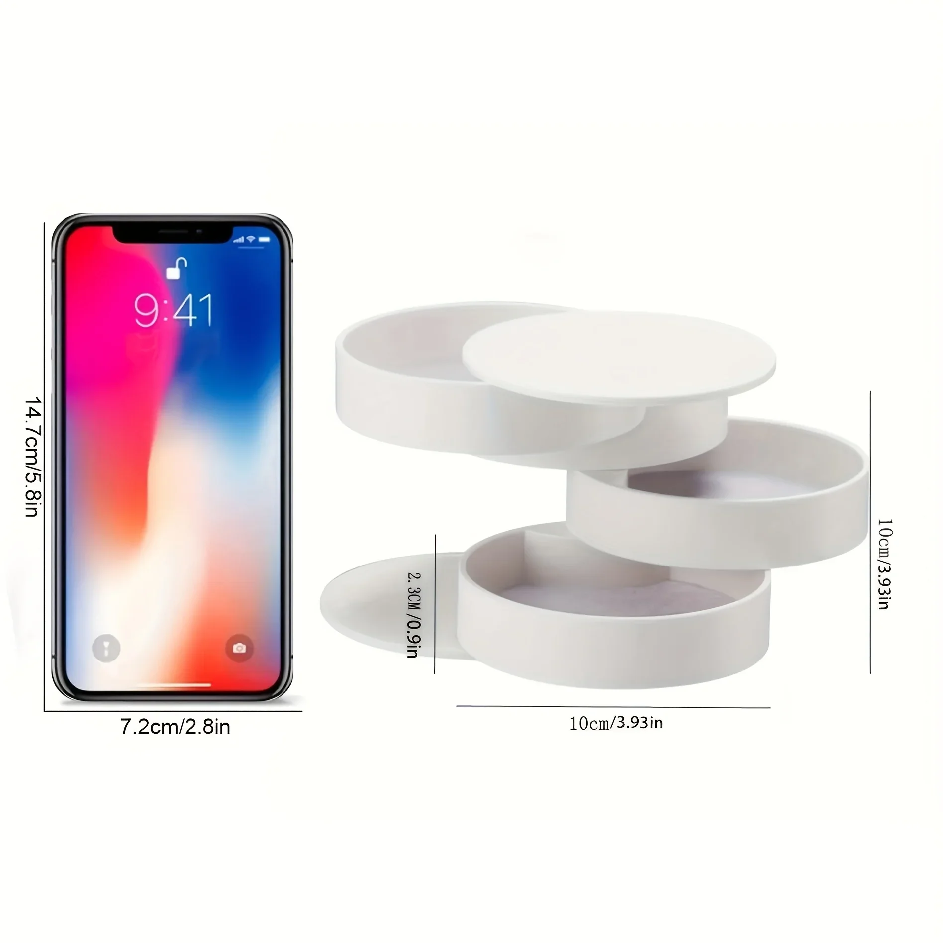 صندوق تخزين مجوهرات متعدد الطبقات دوار مبتكر، تصميم شبكي قابل للطي، يمكنه تخزين الأقراط والقلائد والخواتم والأساور وما إلى ذلك