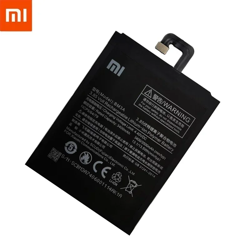 Bateria Original Do Telefone Para Xiaomi Mi Note 3, Bateria De Substituição, Baterias De Alta Capacidade, BM3A, 3500mAh, 2022