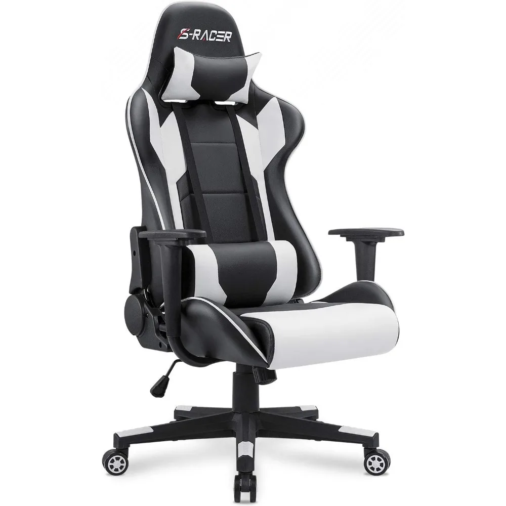 Gaming Chair, Office Chair High Back Computer Chair Leather Desk Chair Racing Executive Ergonomic Adjustable Swivel Task