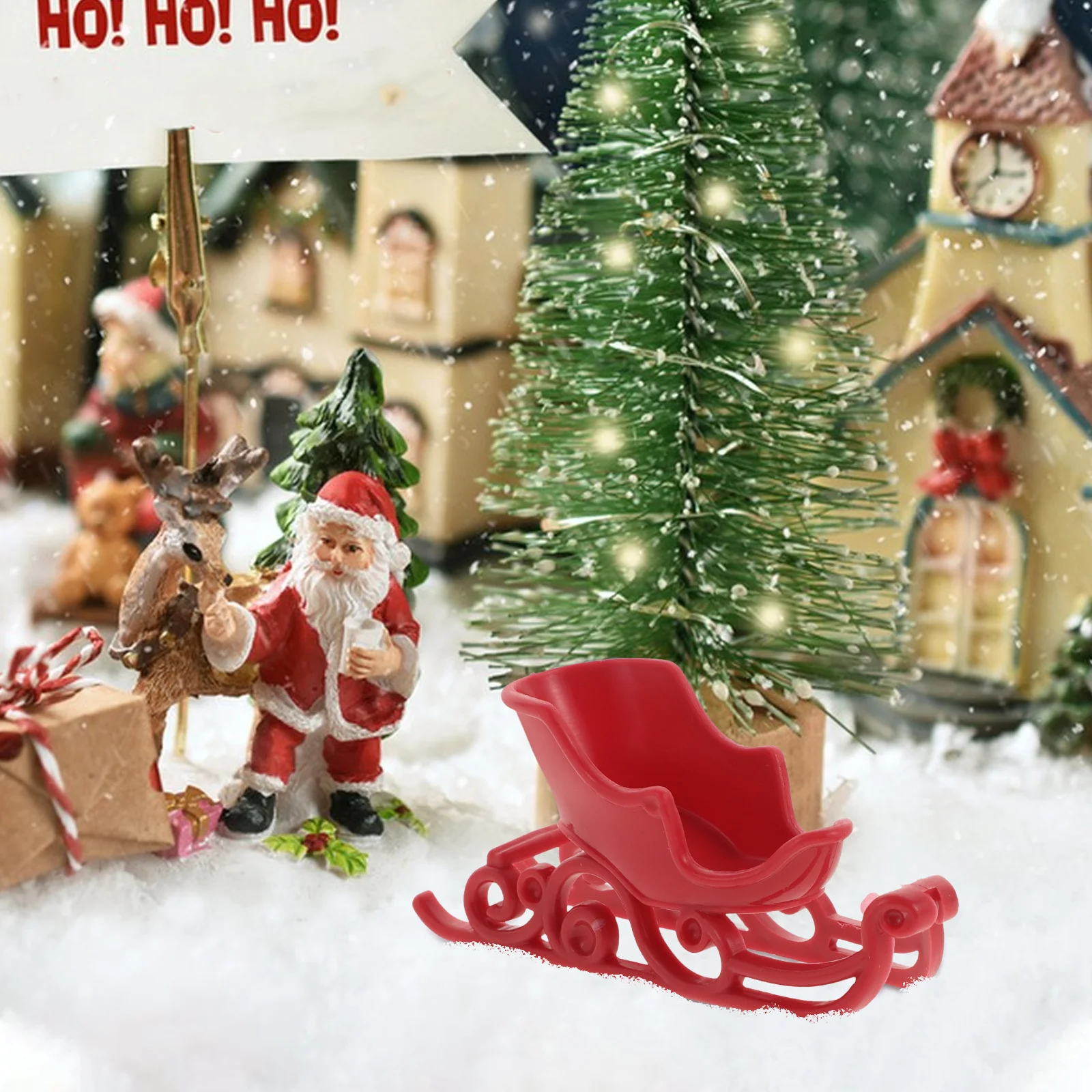 

Mini Christmas Sleigh Christmas Tree Hanging Ornament Red Festive Decoration Table Centerpiece Sleigh Centerpiece