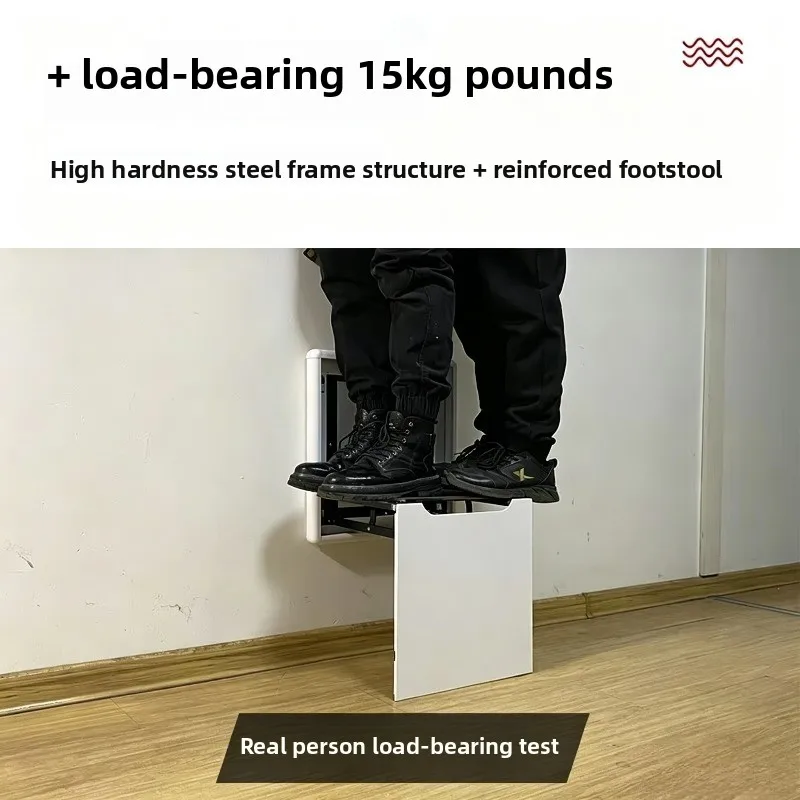 Folding shoe stool wall-mounted wall folding porch chair door shoe cabinet invisible shoe stool folding bathroom stool
