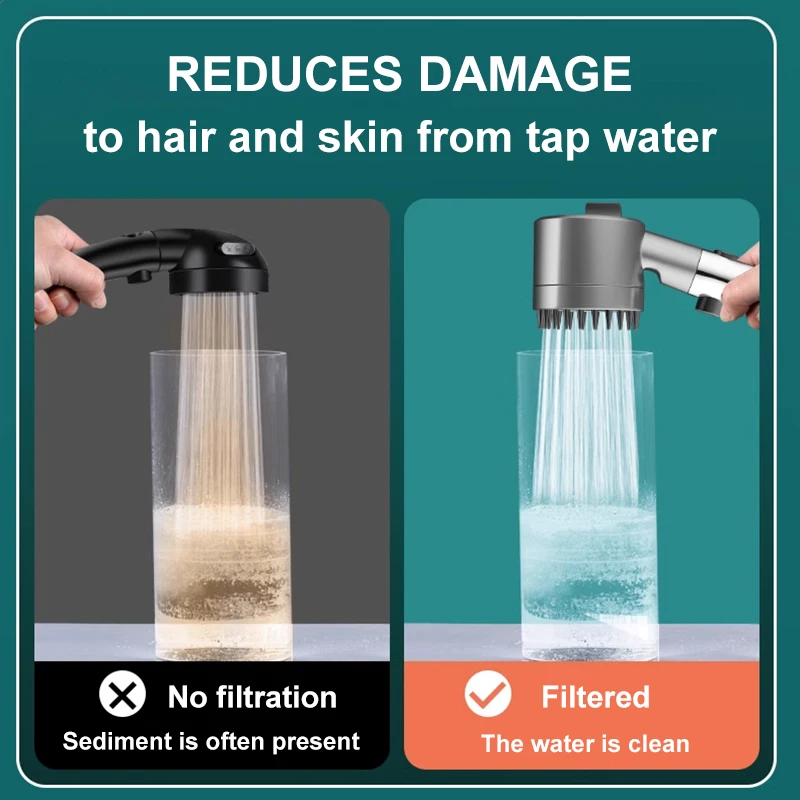 Xiaomi 4 Mode High Pressure Filter Shower Head One-Key Stop Water Massage Showerhead With Filter Element Bathroom Accessories