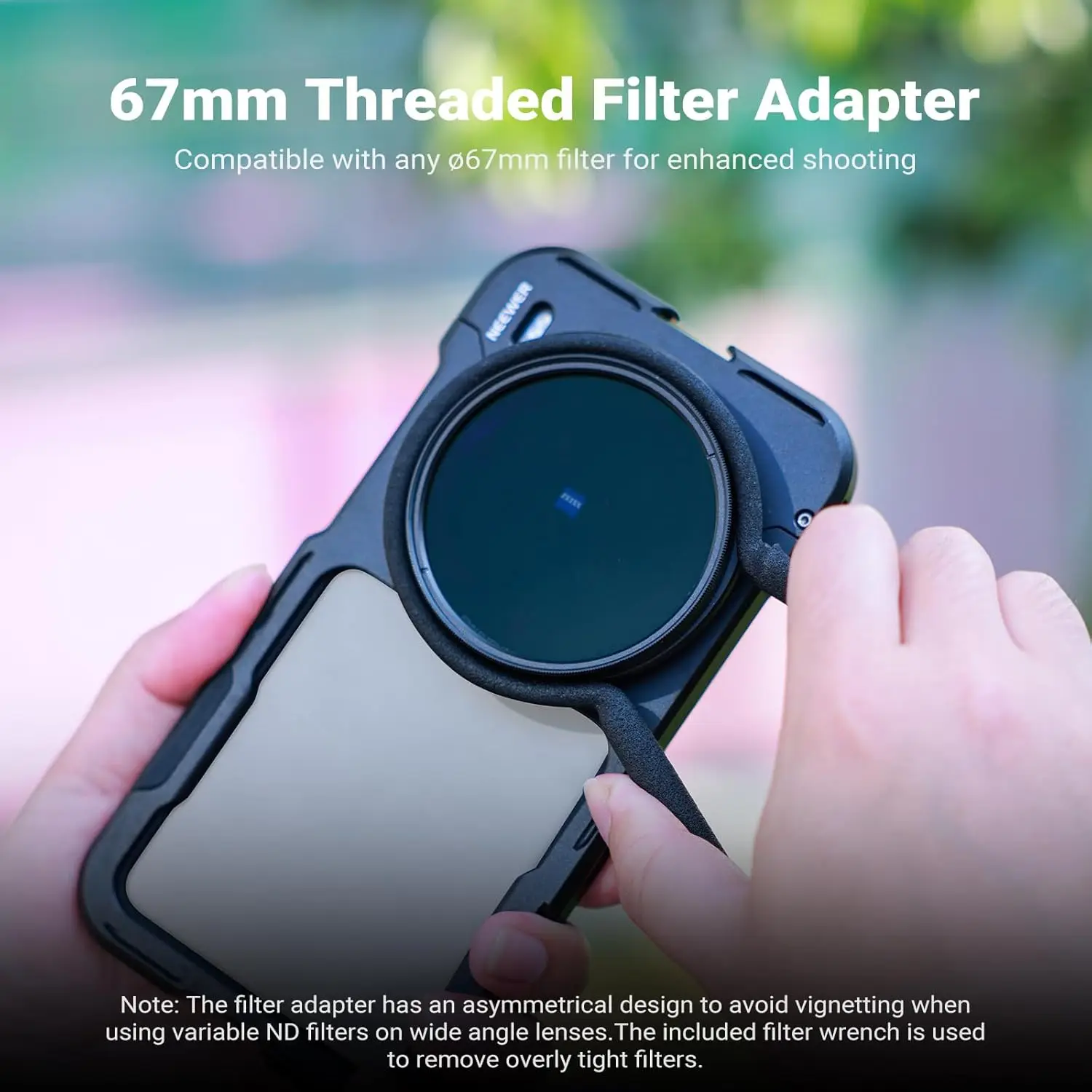 NEEWER Telefonkäfig-Rig für VIVO X200 Ultra, Schnellverschluss-Video-Rig-Stabilisator für Vlogging-Filmaufzeichnung mit 67-mm-Filter – Detail 6