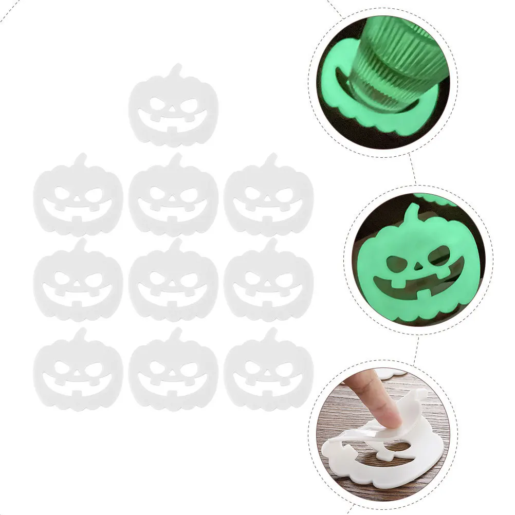 

10Pcs Halloween Noctilucence Pumpkin Coasters Heat Resistant Pads Hollow Shape for Home Coffee Shop Party Heat Insulation Mats