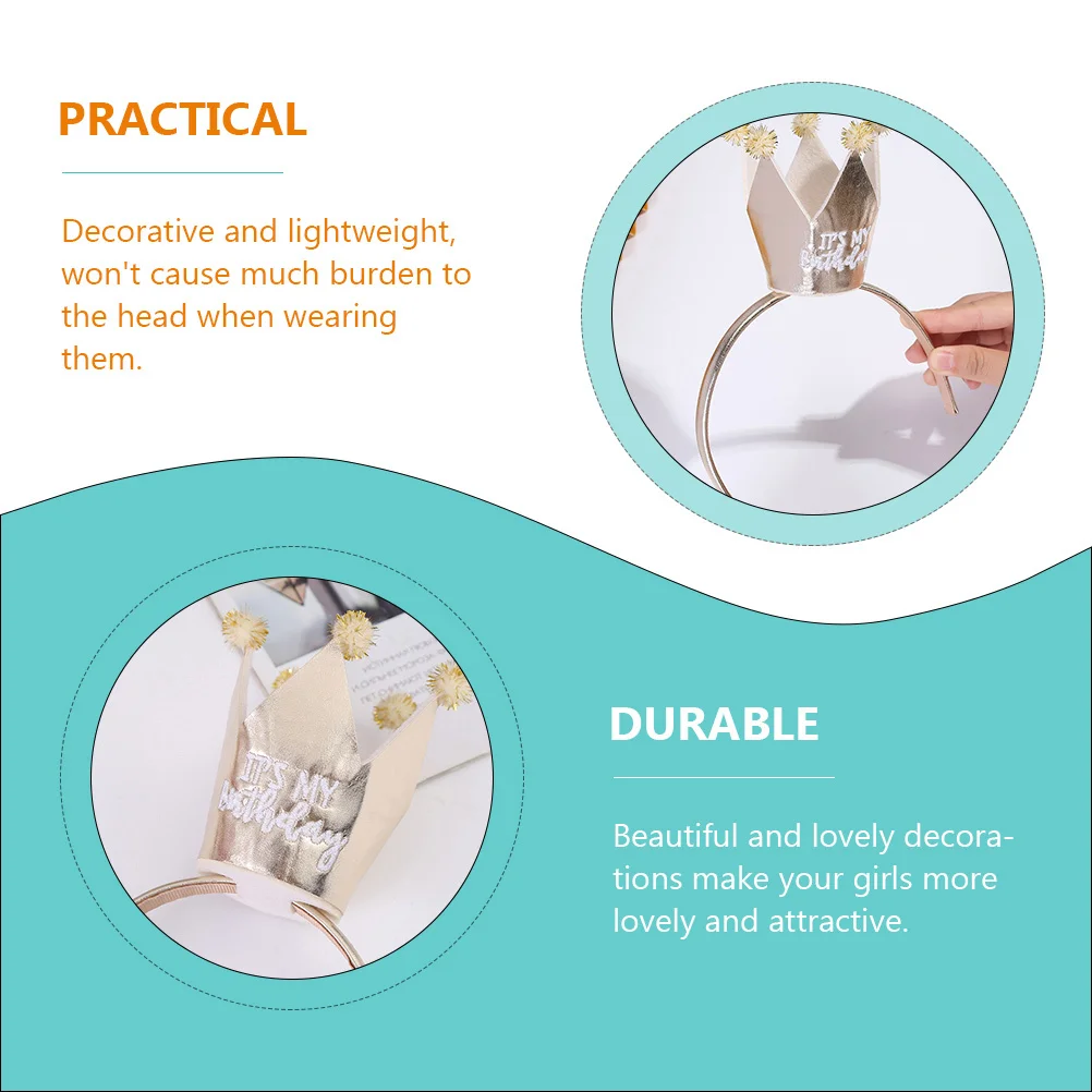 

Birthday Crown Headband Toddler Kids Girls Crown Hairband Adorable Party Hair Decor Comfortable Headdress for Children